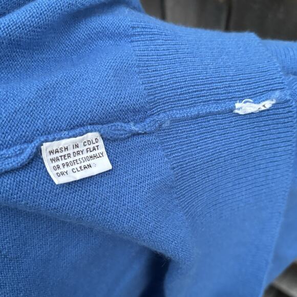 Belford 100% Cashmere Sweater Cardigan Small Blue Hong Kong - Picture 9 of 9